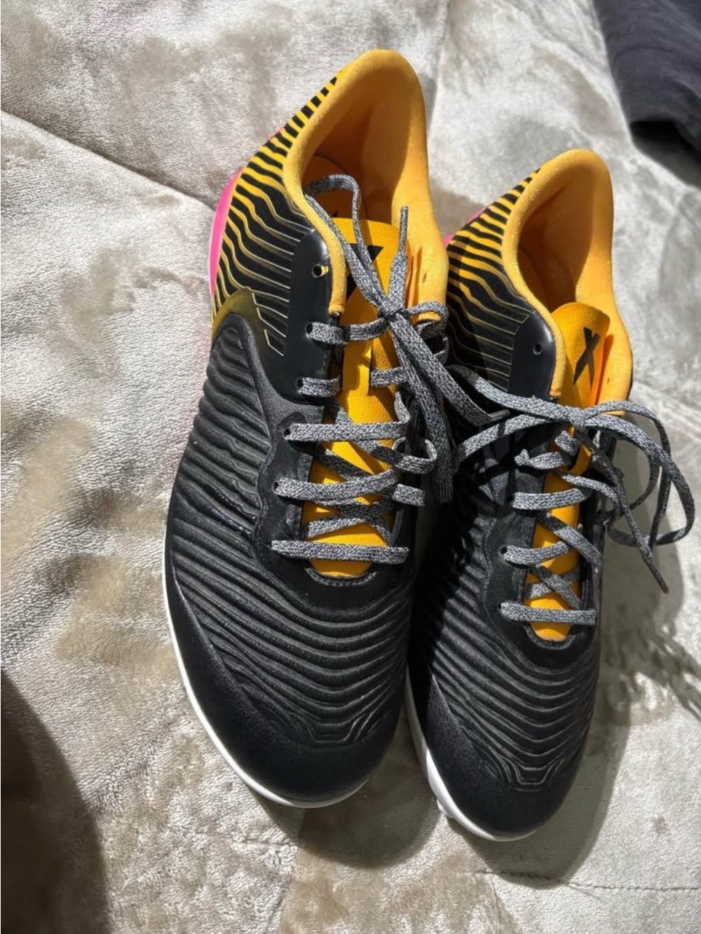 adidas Black, Yellow & Pink Football Turf Cleats